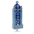 Blue Western Wall style Mezuzah