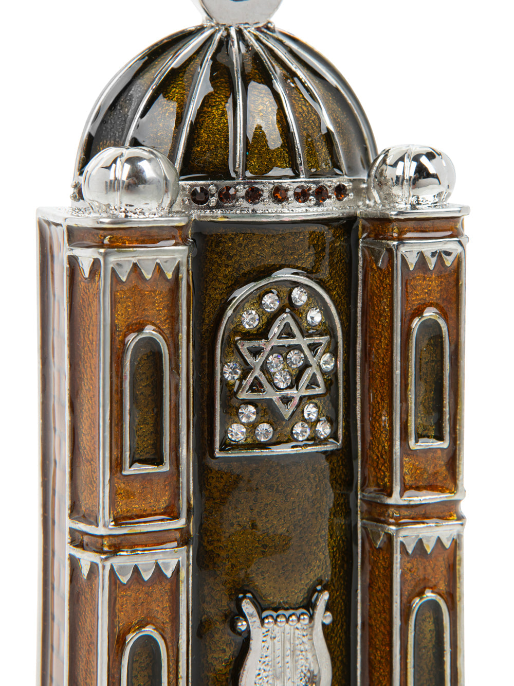 Decorative object with a Star of David emblem on a white background