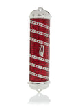 Red Modern Mezuzah with 925 Silver plating and crystal accents - Luxury Judaica wall decor by RV Luxury