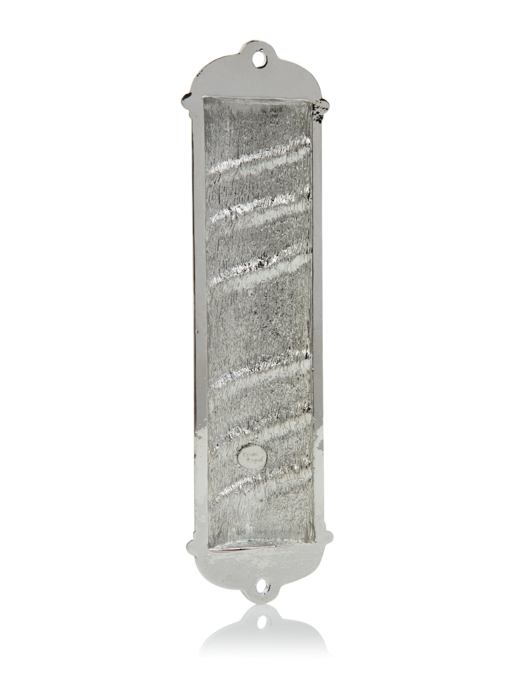 Silver Western Wall Mezuzah with textured Jerusalem stone brick pattern - Premium Judaica decor by RV Luxury Collectibles