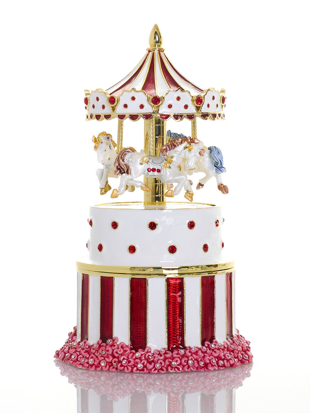 Decorative carousel with horses on a white background
